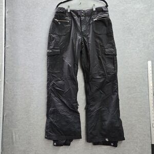 Roxy Women Snow Pants L Black Utility 5000 Snowboard Ski Zipper Button